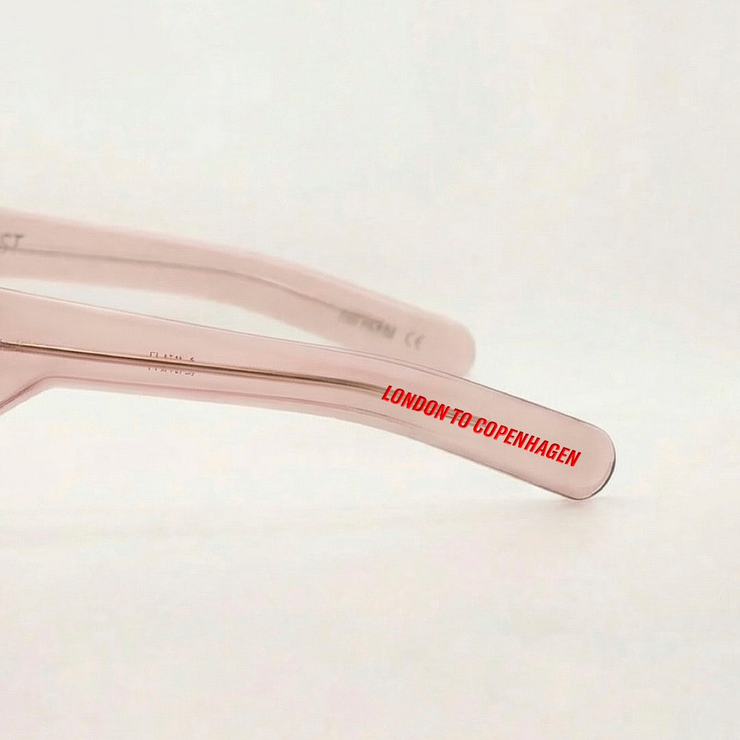 KX-02 crystal pink eyewear - detail
