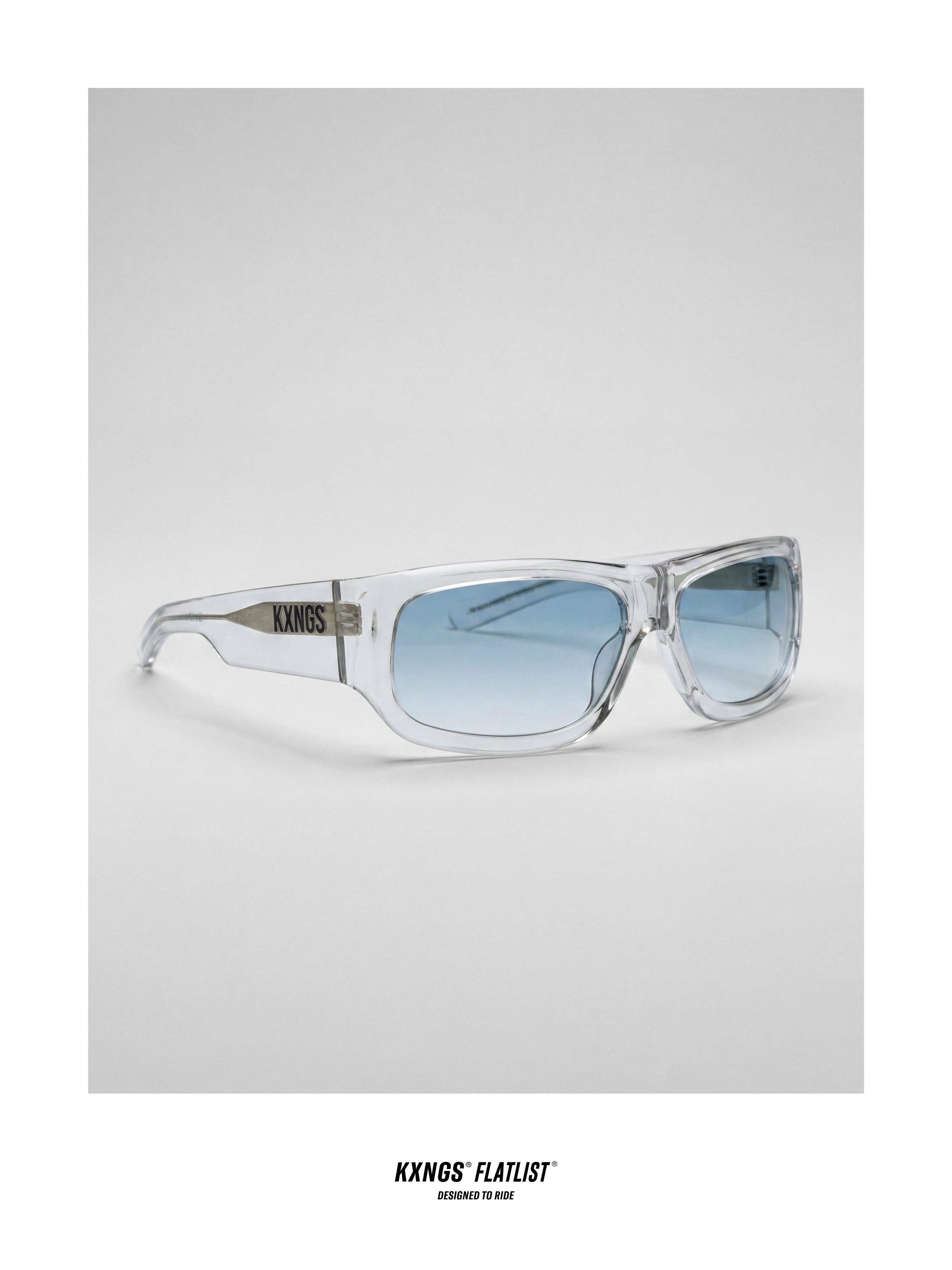 KXNGS x Flatlist KX-01 Clear Crystal Light Blue Gradient Lens - side view 3