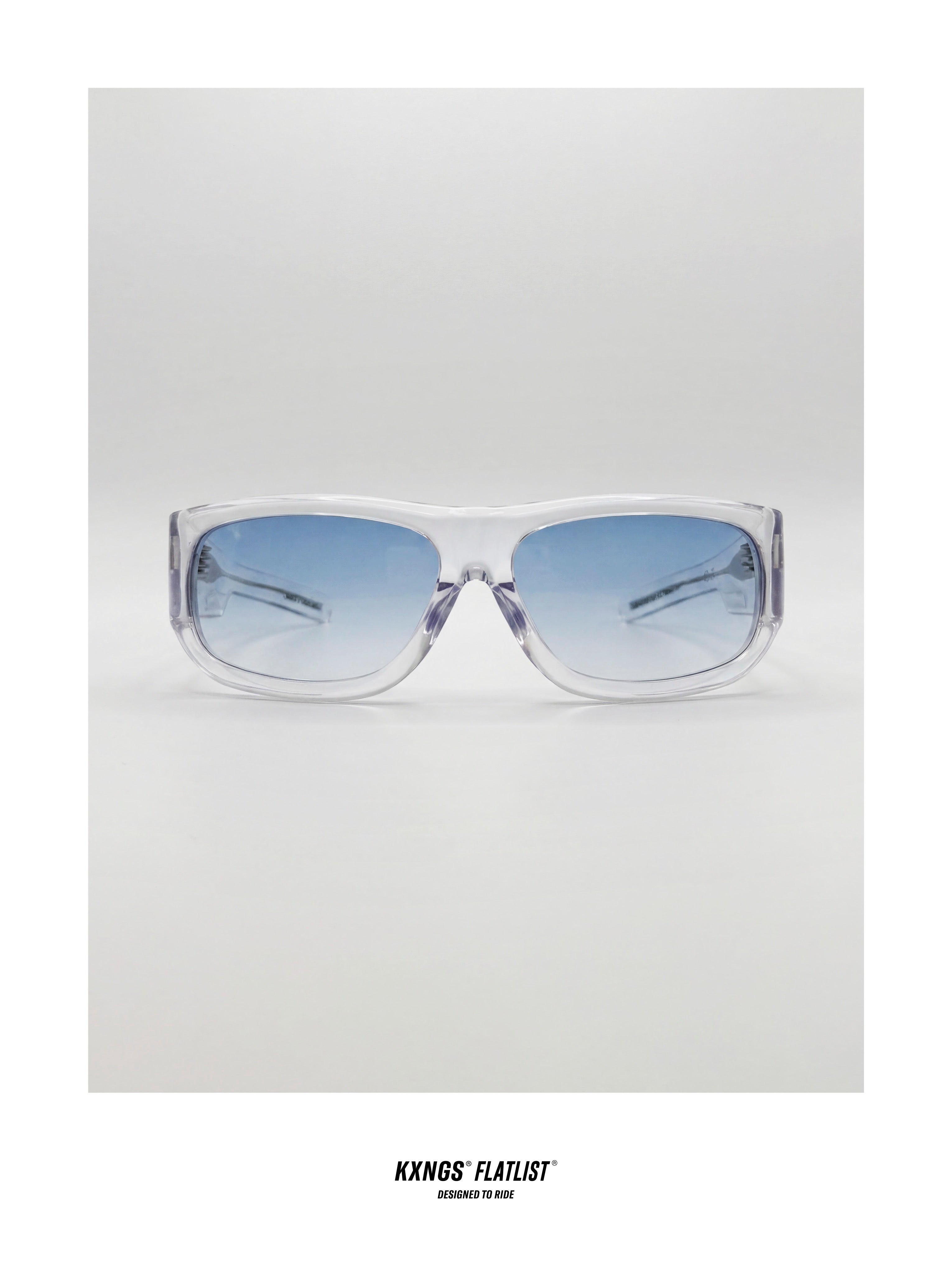 KXNGS x Flatlist KX-01 Clear Crystal Light Blue Gradient Lens - side view 2