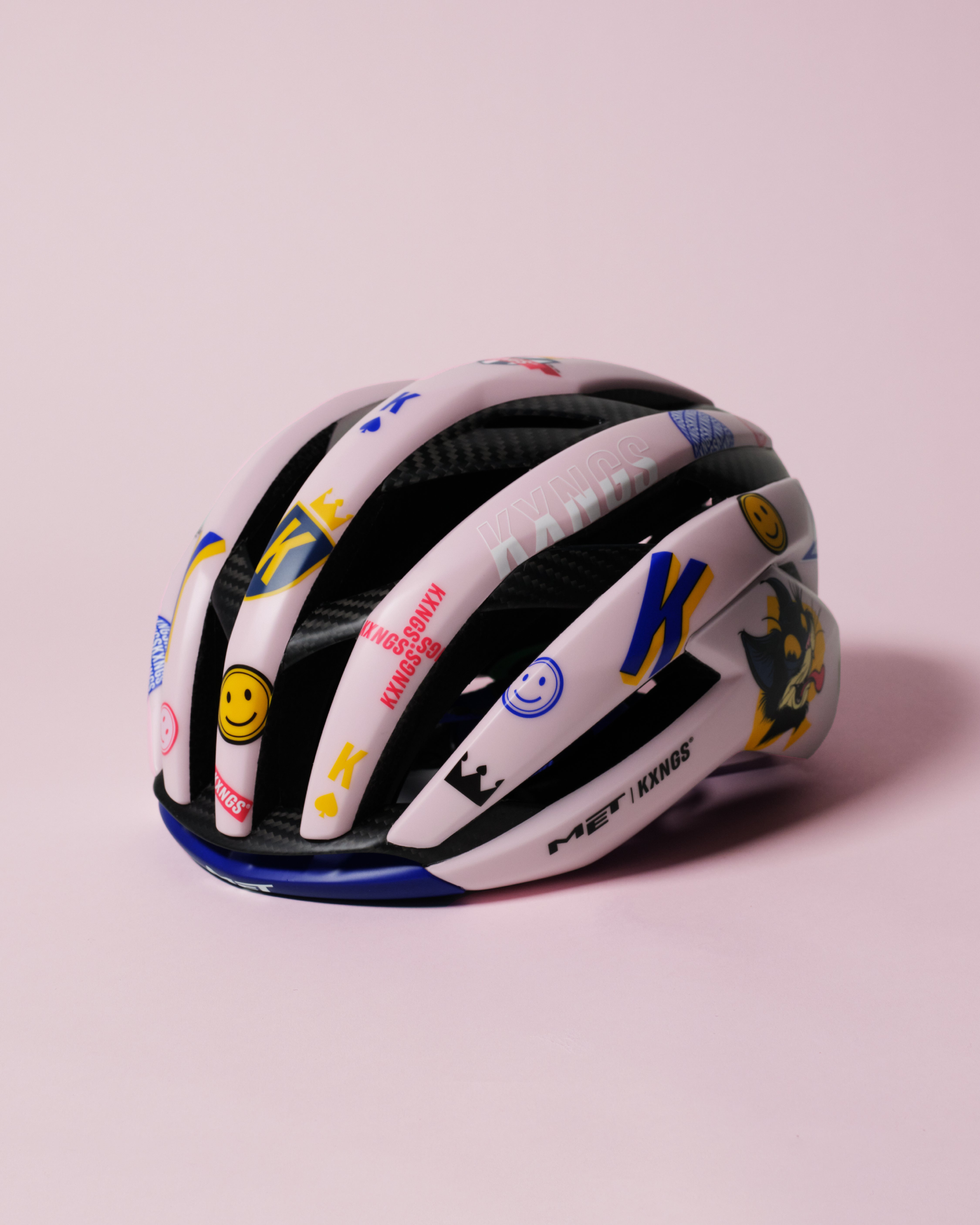 KXNGS x MET 02 helmet - left side, tilted